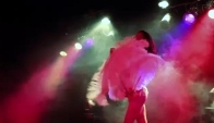 Burlesque feather fan dance