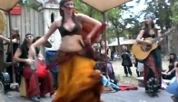 Gypsy-style Woman dances and twirls