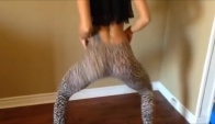 Kara Chase Hot Twerking With Leopard Leggings