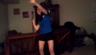 My roomie doing the wobble dance