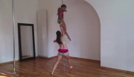 Pole Dance Double with One Arm
