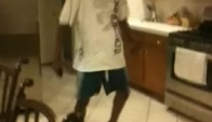 Retarded black guy dancing-the wobble